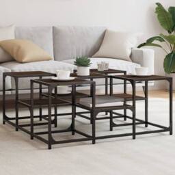 Berkfield Home Decorative Coffee Table Brown Oak 91x91x40 cm Engineered Wood - Size: 91 x 91 x 40 cm - thumbnail 2