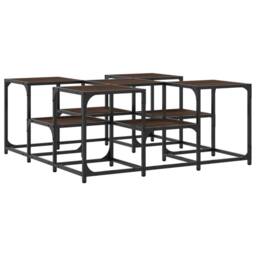 Berkfield Home Decorative Coffee Table Brown Oak 91x91x40 cm Engineered Wood - Size: 91 x 91 x 40 cm - thumbnail 7