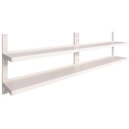 Berkfield Home 2-Tier Floating Wall Shelves 2 pcs Stainless Steel 300x30 cm in Grey - thumbnail 1