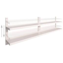 Berkfield Home 2-Tier Floating Wall Shelves 2 pcs Stainless Steel 300x30 cm in Grey - thumbnail 3