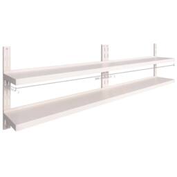 Berkfield Home 2-Tier Floating Wall Shelves 2 pcs Stainless Steel 300x30 cm in Grey - thumbnail 7