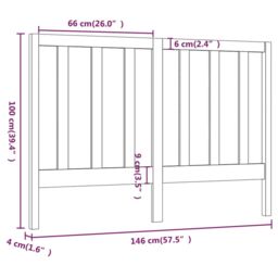 Berkfield Home Bed Headboard Grey 146x4x100 cm Solid Wood Pine - Size: 146 x 4 x 100 cm - thumbnail 6