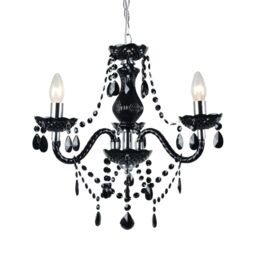 First Choice Lighting Black & Chrome Marie Therese Style 3 x 40W Chandelier