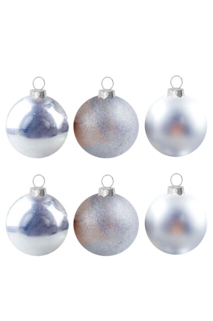 VFM e-Store Christmas Bauble Decoration Hanging Tree Ornament X 6 6cm Silver - image 1