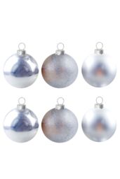 VFM e-Store Christmas Bauble Decoration Hanging Tree Ornament X 6 6cm Silver - thumbnail 1