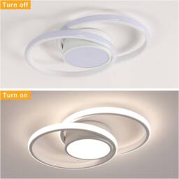 Goeco LED Ceiling Light, 42W, Modern, Round Lamp for Bedrooms, 40 cm, 4500 K in White - thumbnail 6