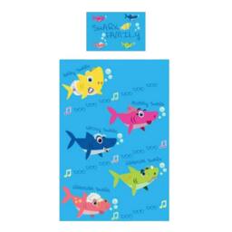 Baby Shark Doo Doo Reversible Duvet Cover Set in Bright Blue - Size: Single
