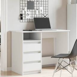 Berkfield Home Decorative Desk White 102x50x75 cm Engineered Wood - Size: 102 x 50 x 75 cm - thumbnail 1