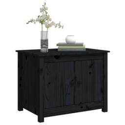 Berkfield Home Beautiful Coffee Table Black 71x49x55 cm Solid Wood Pine - Size: 71 x 49 x 55 cm - thumbnail 4