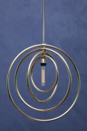 Orsina Gold Finish Pendant Light, Elliptical Stainless Steel Frame For Statement Lighting, Ceiling Light Fixture - thumbnail 3