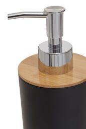 Orsina 300 ml Black Lotion Dispenser, Bamboo Fibre Hand Lotion Pump, Modern Design Soap Dispenser - thumbnail 5