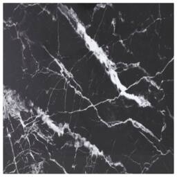 Berkfield Home Table Top Black 60x60 cm 6 mm Tempered Glass with Marble Design