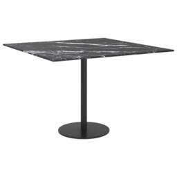 Berkfield Home Table Top Black 60x60 cm 6 mm Tempered Glass with Marble Design - thumbnail 4