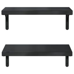 Berkfield Home Wall Shelves 2 pcs 50x23.5 cm Black Stainless Steel - thumbnail 5