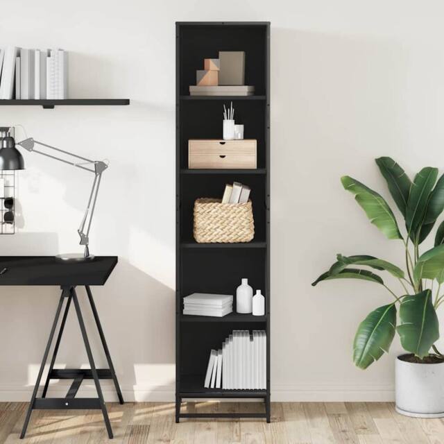 Berkfield Home Modern Book Cabinet Black 40x35x170.5 cm Engineered Wood - image 1