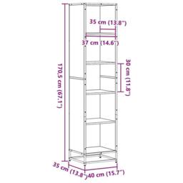 Berkfield Home Modern Book Cabinet Black 40x35x170.5 cm Engineered Wood - thumbnail 9