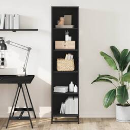 Berkfield Home Modern Book Cabinet Black 40x35x170.5 cm Engineered Wood - thumbnail 1