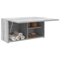Berkfield Home Bathroom Wall Cabinet Grey Sonoma 60x25x30 cm Engineered Wood - Size: 60 x 25 x 30 cm - thumbnail 4