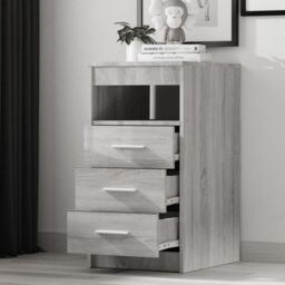 Berkfield Home Drawer Cabinet Grey Sonoma 40x50x76 cm Engineered Wood - Size: 40 x 50 x 76 cm - thumbnail 3