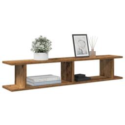 Berkfield Home Wall Shelves 2 pcs Old Wood 105x18x20 cm Engineered Wood in Brown - Size: 105 x 18 x 20 cm - thumbnail 1