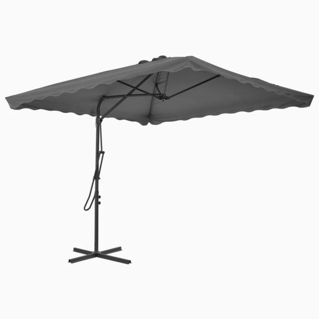 Berkfield Home Outdoor Parasol with Steel Pole 250x250 cm Anthracite in Charcoal - image 1