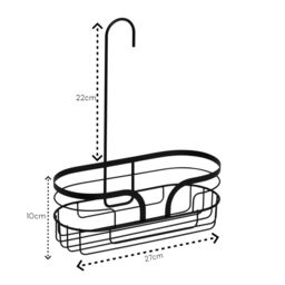 Showerdrape Dante Mini Hanging Shower Caddy in Black - thumbnail 4