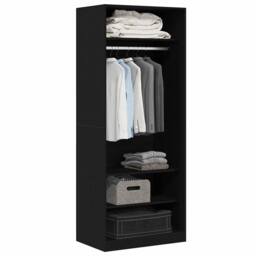 Berkfield Home Modern Black Oak Wardrobe 80 x 50 x 200 cm - Engineered Wood - thumbnail 1
