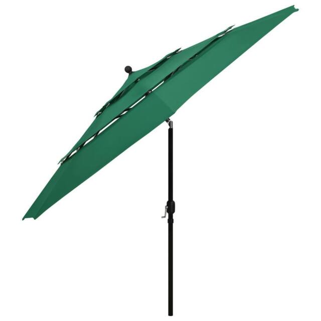 Berkfield Home Harmful 3-Tier Parasol with Aluminium Pole Green 3.5 m - image 1