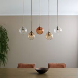 Pagazzi Branco 5 Light Antique Brass Pendant Bar in Gold - thumbnail 2