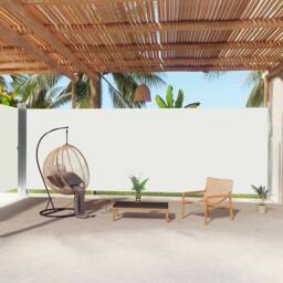 Berkfield Home Retractable Side Awning Cream 220x1000 cm in Off-White - thumbnail 2