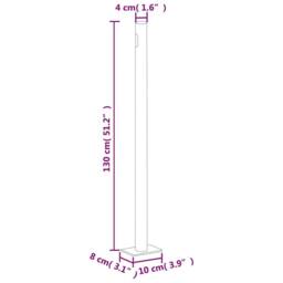 Berkfield Home Retractable Side Awning Cream 220x1000 cm in Off-White - thumbnail 9