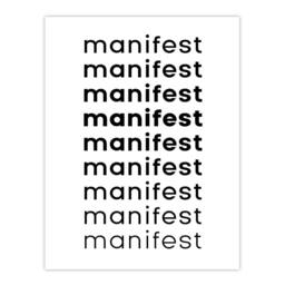 "Artery8 Manifest Manifest Manifest Black White Modern Wall Art Print - Size: W12"" x H16""" - thumbnail 1