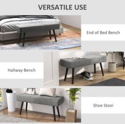 STILVORA Bench with Steel Legs Grey - thumbnail 8