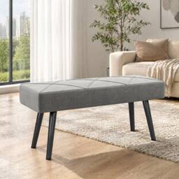 STILVORA Bench with Steel Legs Grey - thumbnail 1