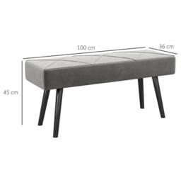 STILVORA Bench with Steel Legs Grey - thumbnail 4