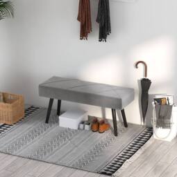 STILVORA Bench with Steel Legs Grey - thumbnail 3