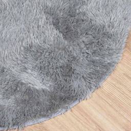 Berkfield Home Shaggy Rug High Pile NAVARRA Light Grey 120x120 cm Polyester - Size: Medium - thumbnail 4