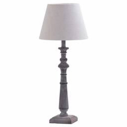 Lemon Pavilion Furniture and Decor Incia Column Table Lamp - Fabric/Wood - L12 x W12 x H50 cm - Brown in Grey - thumbnail 1