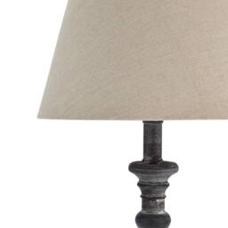 Lemon Pavilion Furniture and Decor Incia Column Table Lamp - Fabric/Wood - L12 x W12 x H50 cm - Brown in Grey - thumbnail 3