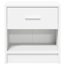 Berkfield Home Bedside Cabinet with Drawer White 39x28x41 cm - Size: 39 x 28 x 41 cm - thumbnail 4