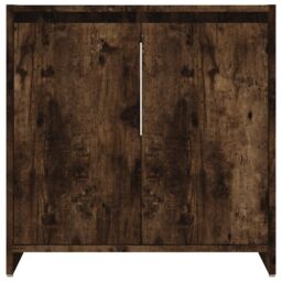 Berkfield Home Bathroom Cabinet Smoked Oak 60x33x61 cm Engineered Wood in Brown - Size: 60 x 33 x 61 cm - thumbnail 6