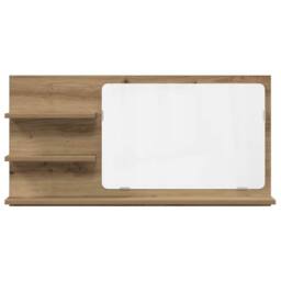 Berkfield Home Durable Bathroom Mirror Cabinet Artisan Oak 90x11x45 cm Engineere in Brown - Size: 90 x 11 x 45 cm - thumbnail 4