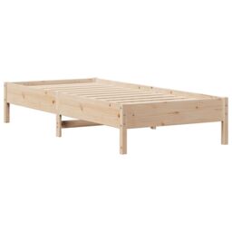Berkfield Home Bed Frame without Mattress 75x190 cm Small Single Solid Wood Pine in Brown - thumbnail 5