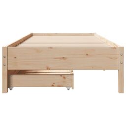 Berkfield Home Bed Frame without Mattress 75x190 cm Small Single Solid Wood Pine in Brown - thumbnail 4