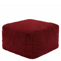 icon Amara Square Bean Bag Footstool, Corduroy in Burgundy - thumbnail 2