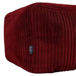 icon Amara Square Bean Bag Footstool, Corduroy in Burgundy - thumbnail 6