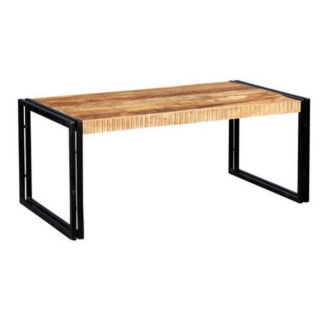 Indian Hub Cosmo Industrial Large Coffee Table - Solid Mango Wood L60xW110xH45cm in Brown - image 1