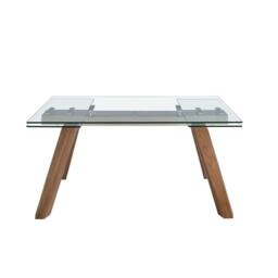 Angel Cerda Rectangular Extending Dining Table, Tempered Glass in Brown - thumbnail 2