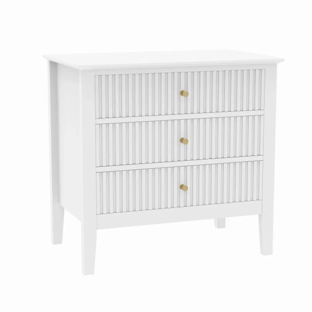 Melody Maison Large 6 Drawer Chest Of Drawers & Pair Of Large Bedside Tables - Hales White Range - image 1