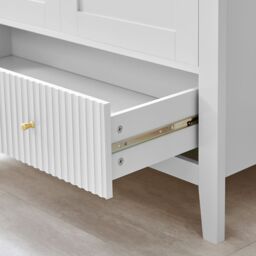 Melody Maison Large 6 Drawer Chest Of Drawers & Pair Of Large Bedside Tables - Hales White Range - thumbnail 6